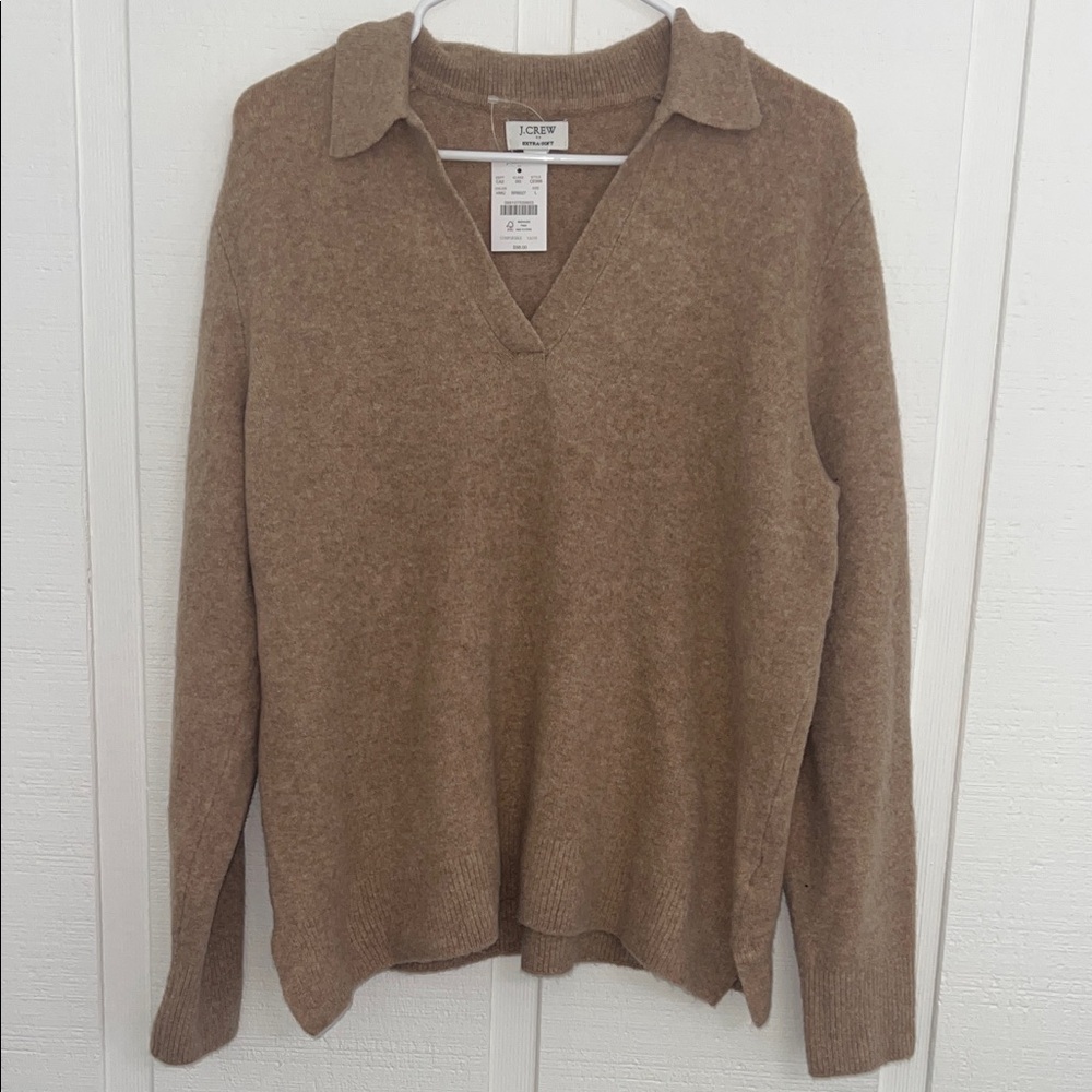 J. Crew Factory Camel Knit Pullover